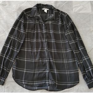 Black and white button up top